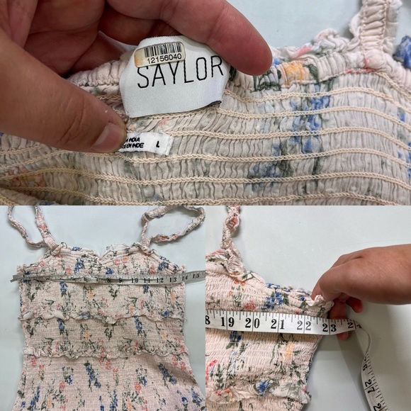 Saylor Althea Floral Smocked Midi Dress Cream - Picture 6 of 14